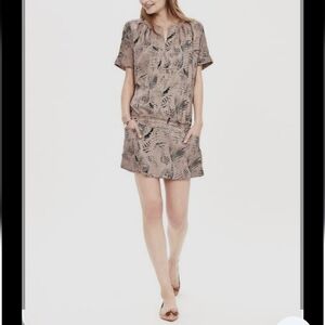 Banana Republic Heritage Collection Feather Print Dress Size Small